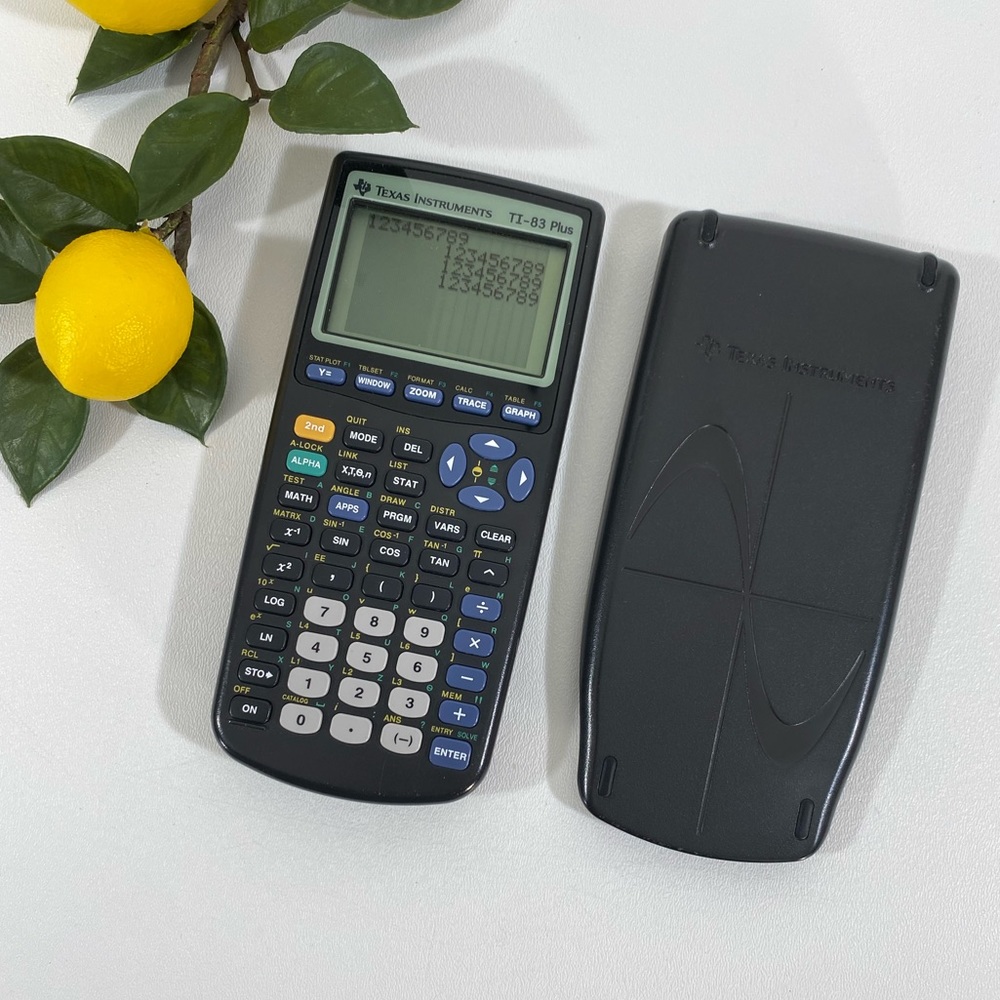 Texas Instruments TI-83 Plus Graphing Calculator Cover Works EUC 1999 School